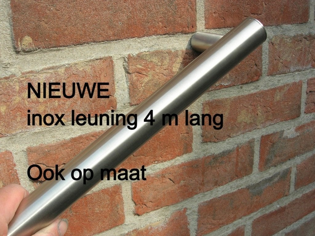 NIEUWE inox trapleuning 4 m lang - dia 33 mm - OOK OP MAAT, Ophalen, Nieuw, Trap, 4 meter of meer