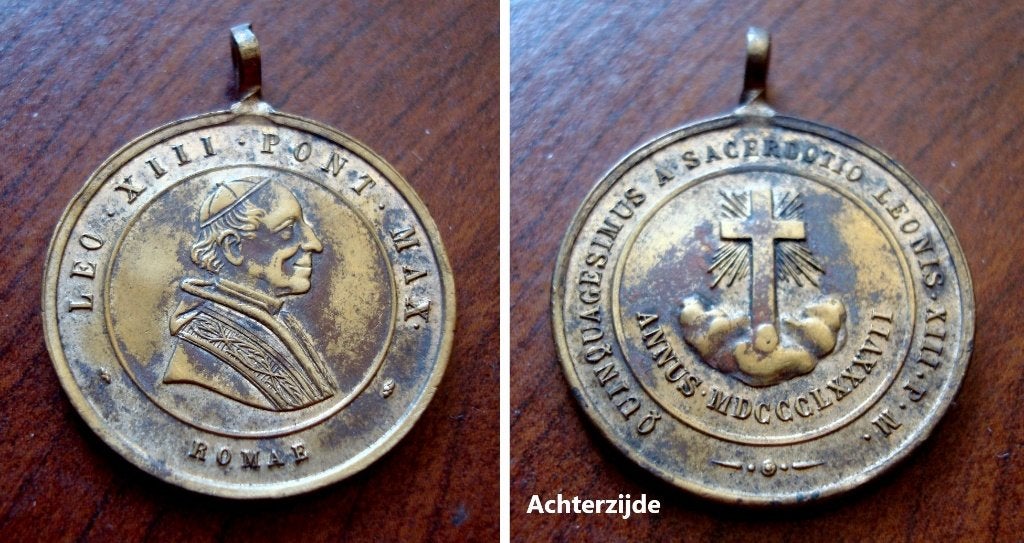 Gedenkmedaille Paus Leo XIII 1887, Enlèvement ou Envoi, Utilisé, Autres types, Christianisme | Catholique