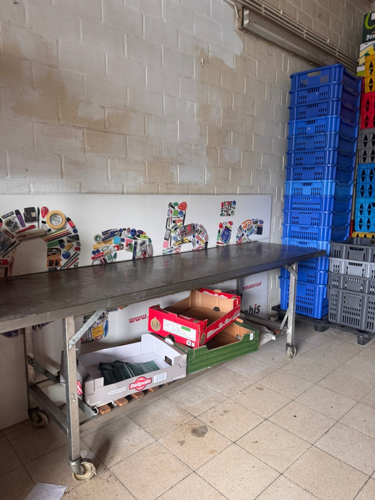 Werkbanken inox bakkerij, Ophalen