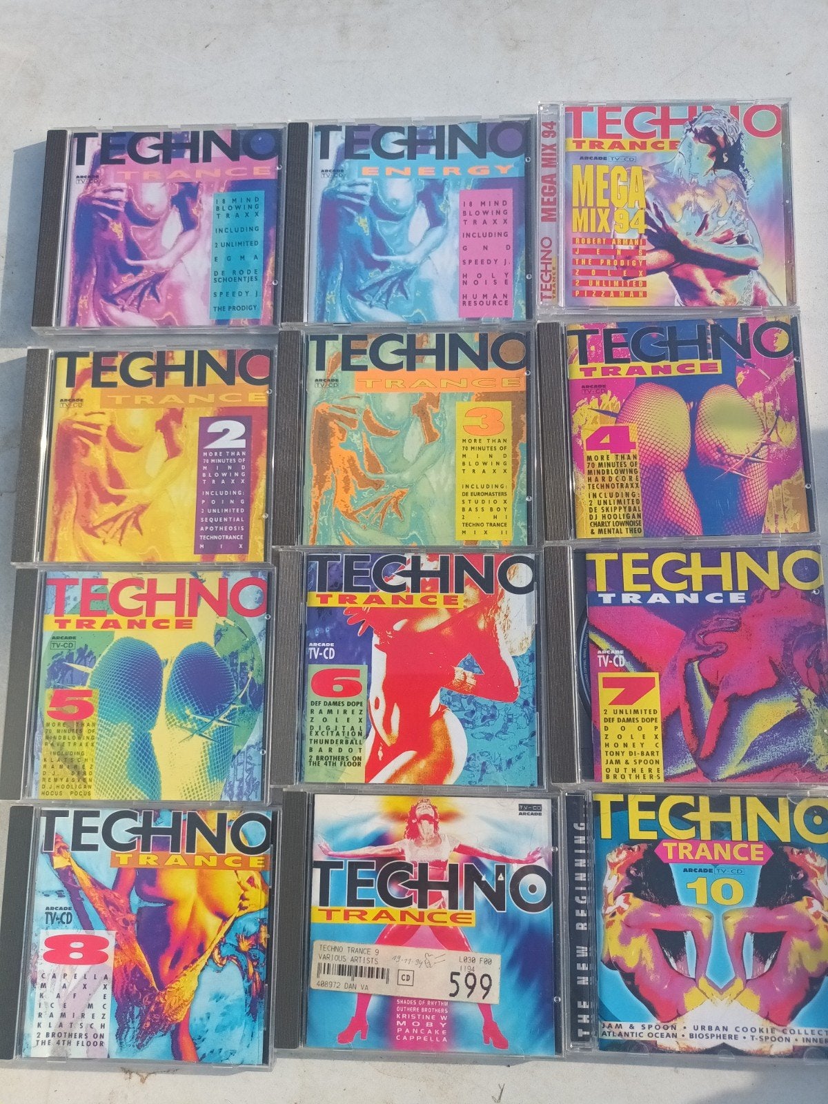 techno trance vol 1 tot en met 10, CD & DVD, Enlèvement ou Envoi, Techno