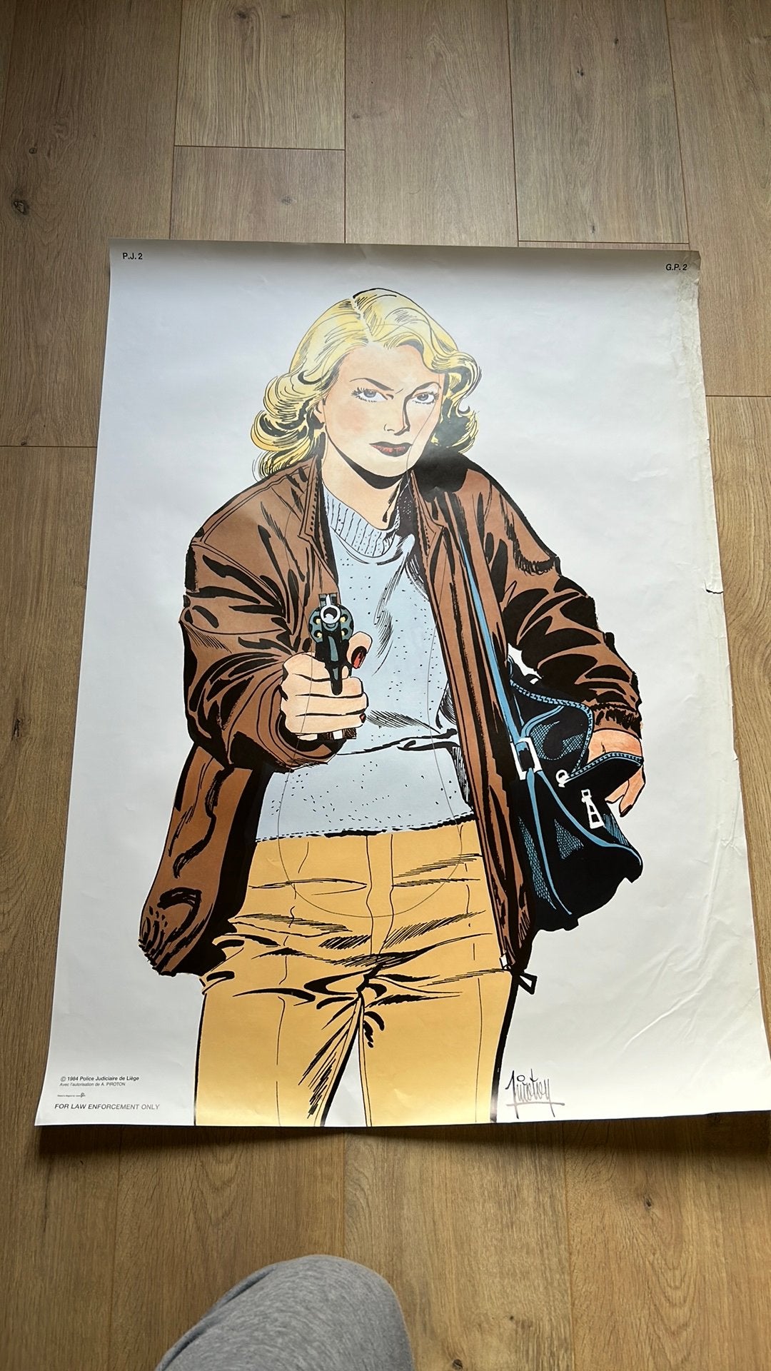 Affiche Piroton Police Liège 1984, Enlèvement ou Envoi, Utilisé