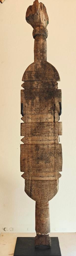 Antieke houten Toeareg tentpaal. Hoogte 83cm., Antiek en Kunst, Kunst | Niet-Westerse kunst, Ophalen of Verzenden