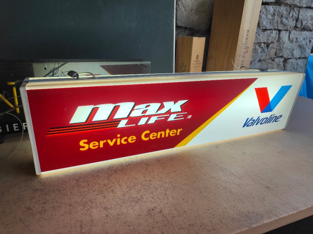 Enseigne lumineuse vintage Valvoline  Max Life