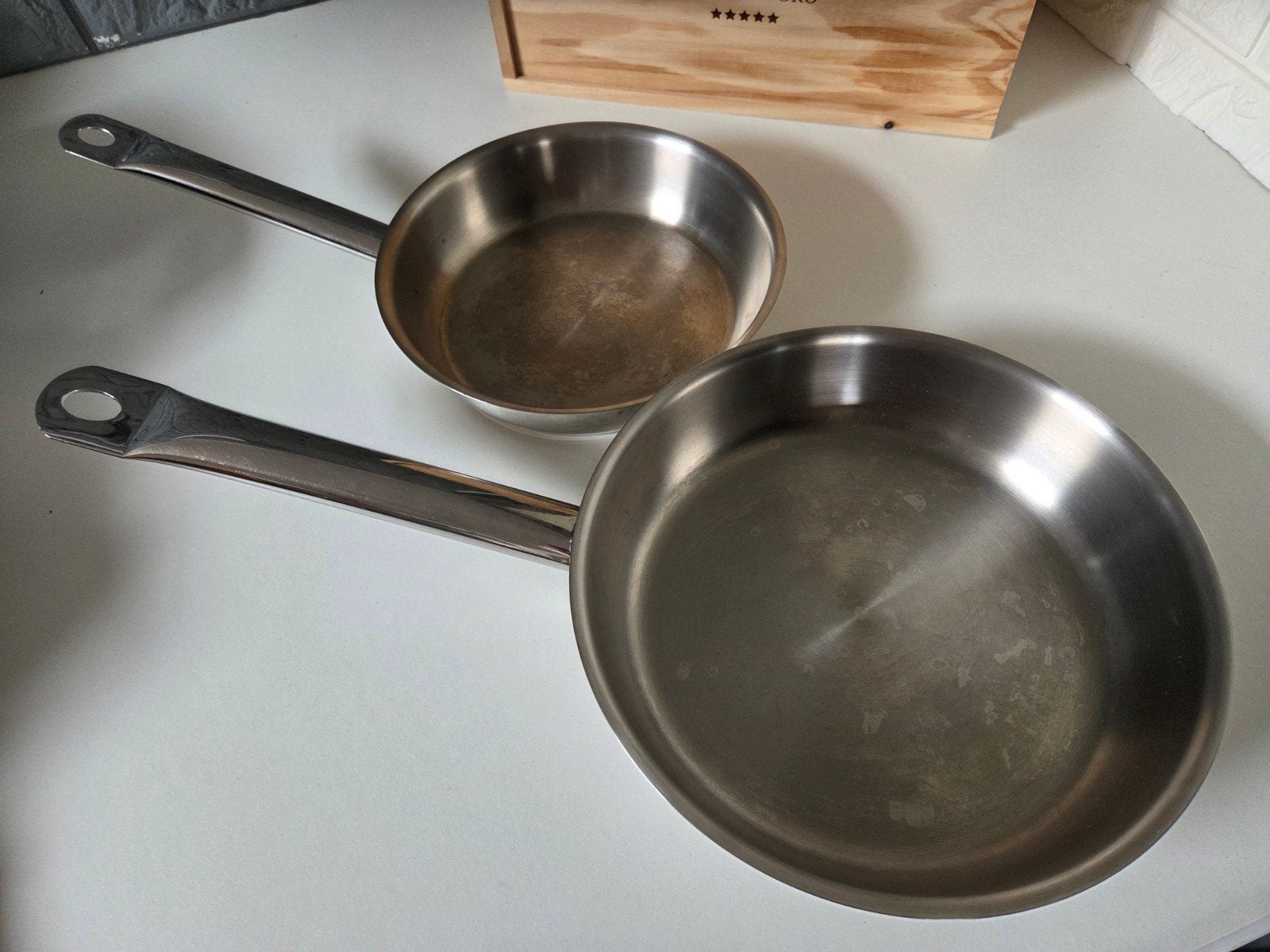Koekenpannen Demeyere Resto 24cm en 20cm, Ophalen, Demeyere