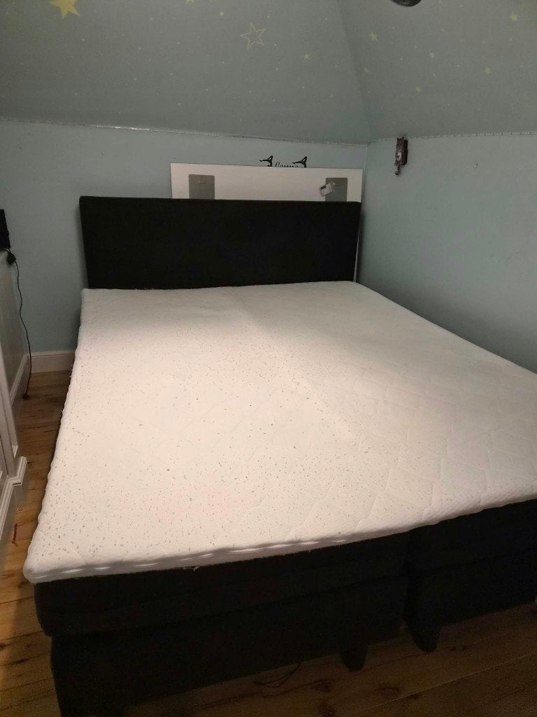 Tweepersoonsbed, Maison & Meubles, Gris, Tissu, Queen size, Enlèvement