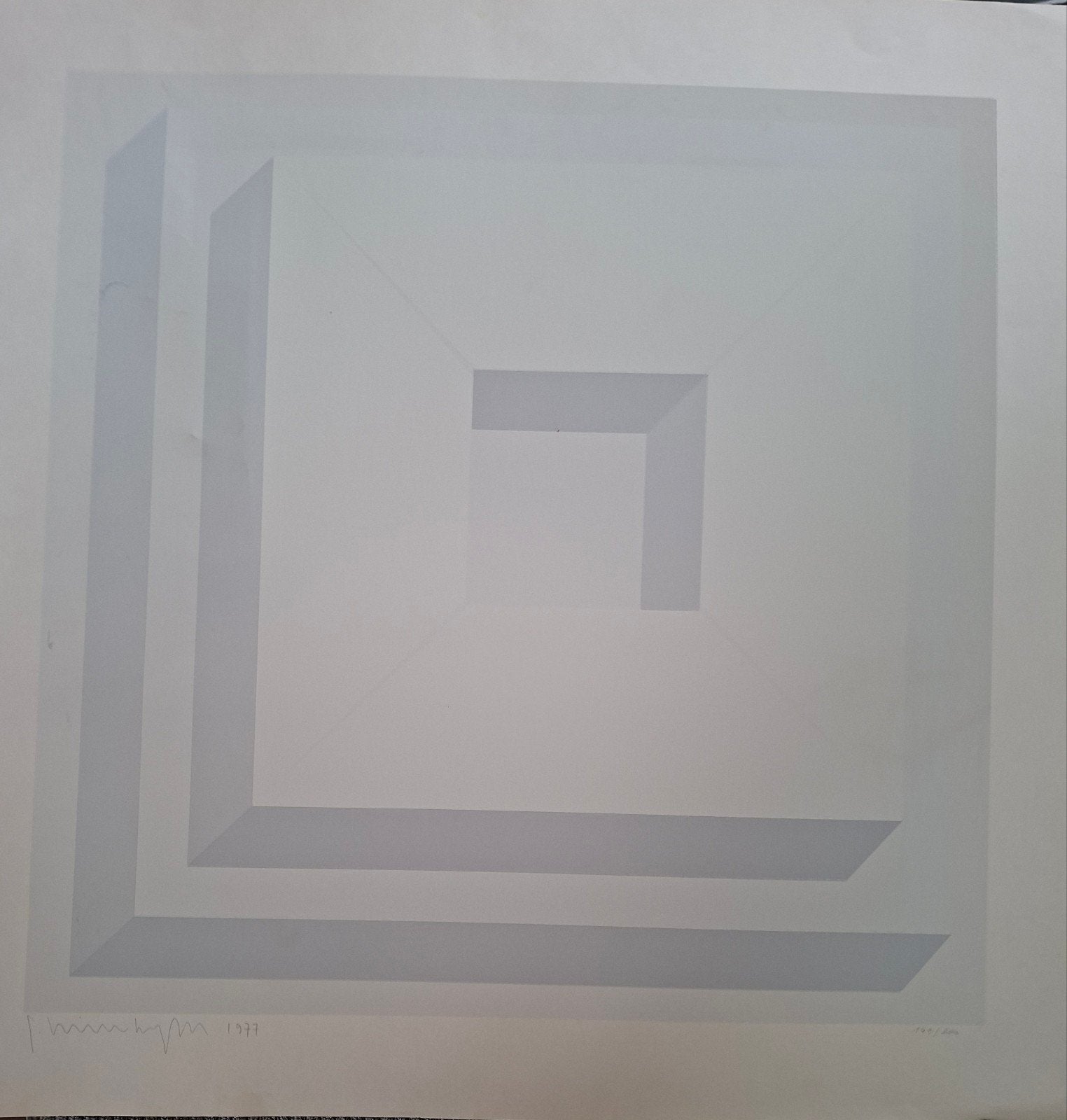 SWIMBERGHE Gilbert "Compositie " 1977 zeefdruk, Ophalen of Verzenden