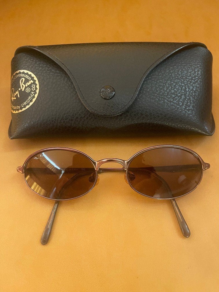 Vintage B&L Ray-ban ovale Uptown bronzen zonnebril R06, Enlèvement ou Envoi, Brun, Utilisé, Ray-Ban