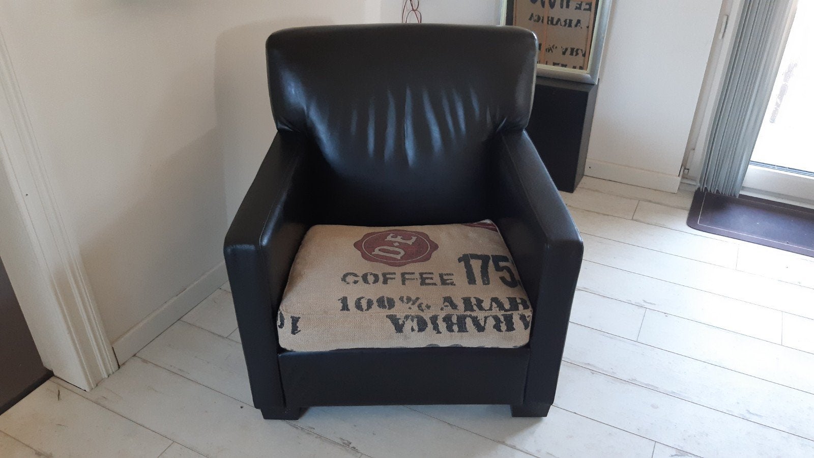 SUPERLEUKE vintage lederen clubzetel van Douwe Egberts, Ophalen