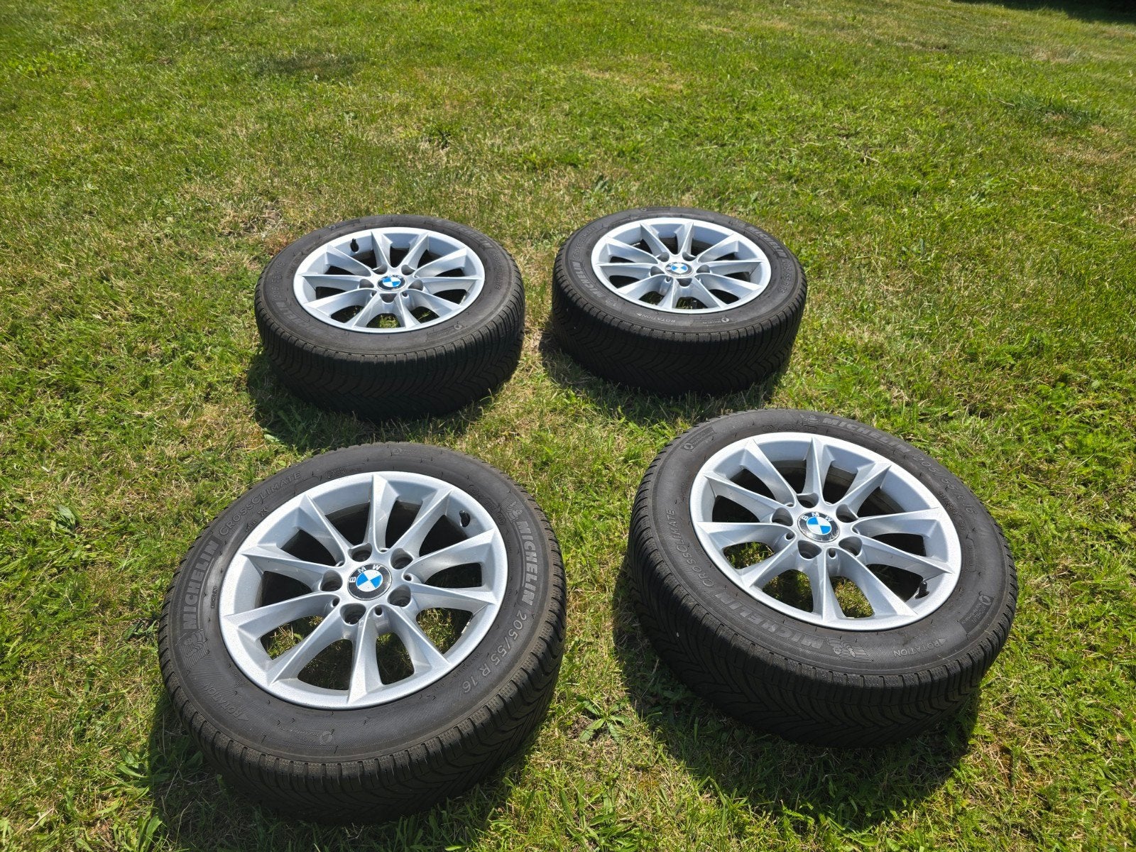 4 BMW velgen met Michelin band., Enlèvement, 4 Saisons, Jante(s)