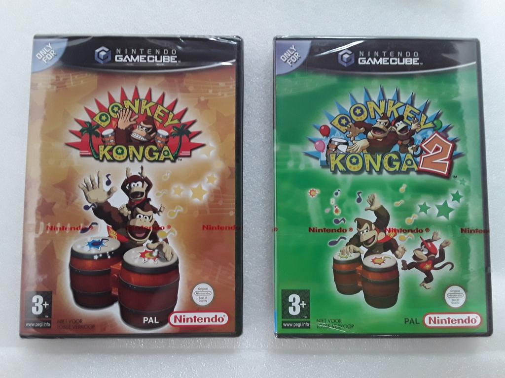Donkey konga 1 & 2 nintendo gamecube red strip sealed, Ophalen of Verzenden