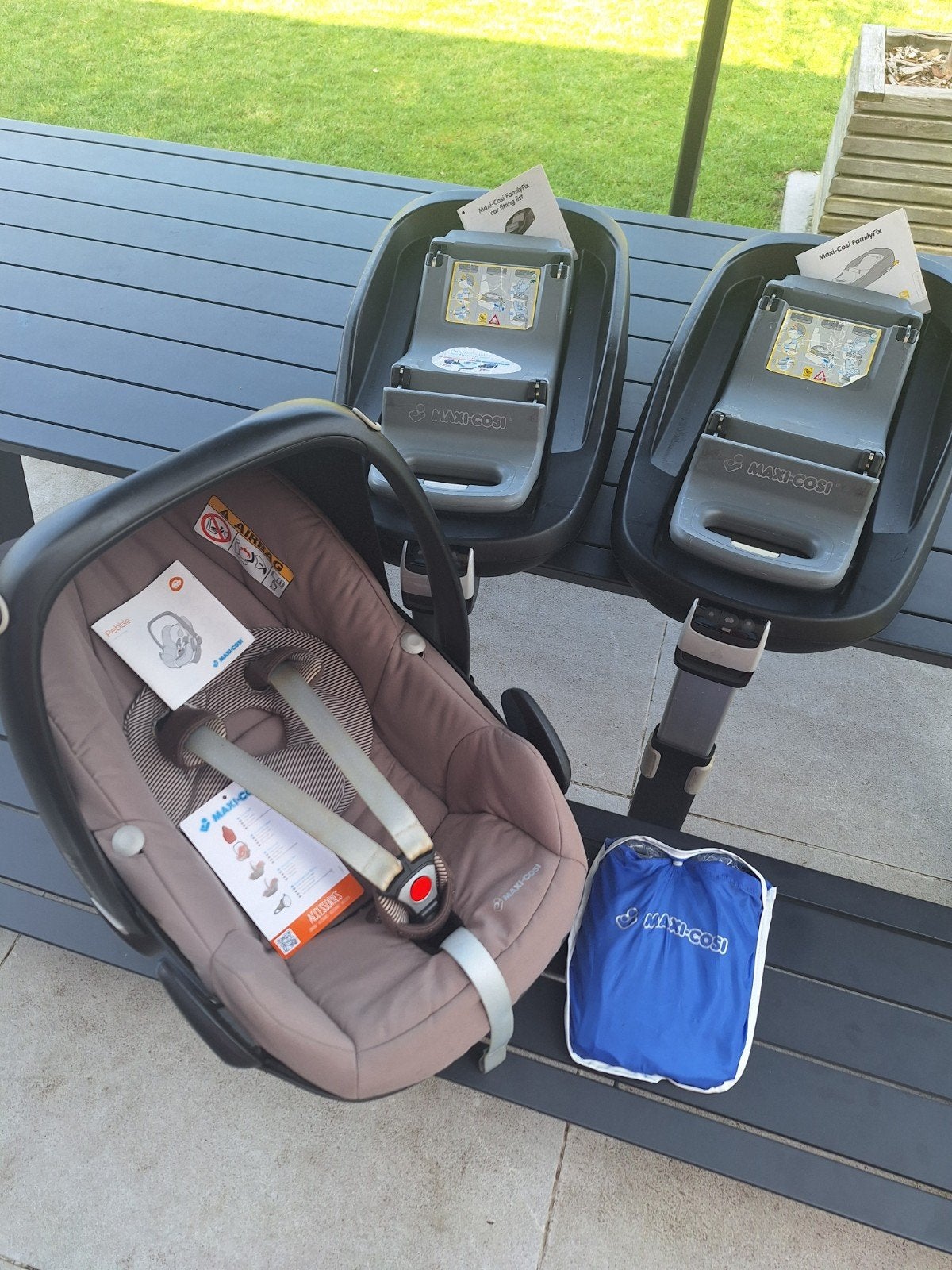 2x Maxi-Cosi Familyfix en Maxi-Cosi Pebble, Kinderen en Baby's, Ophalen, 0 t/m 13 kg, Maxi-Cosi, Isofix