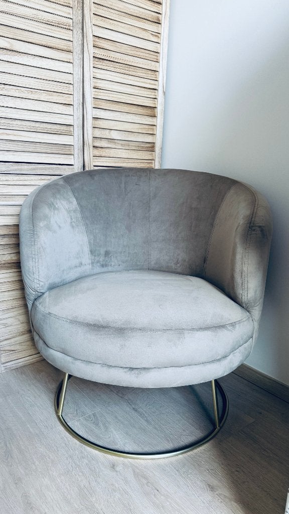 Luxe design fauteuil in mintgroen velours met gouden poot, Maison & Meubles, Fauteuils, 75 à 100 cm, Comme neuf, Enlèvement, 50 à 75 cm