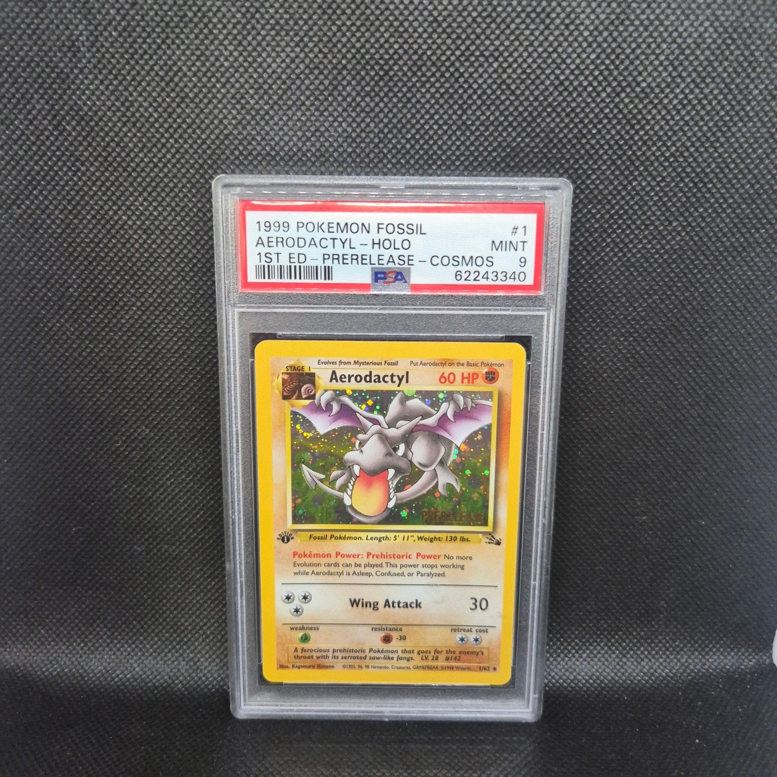 Pré-sortie de la 1ère édition d'Aerodactyl Fossil Holo PSA 9, Enlèvement ou Envoi