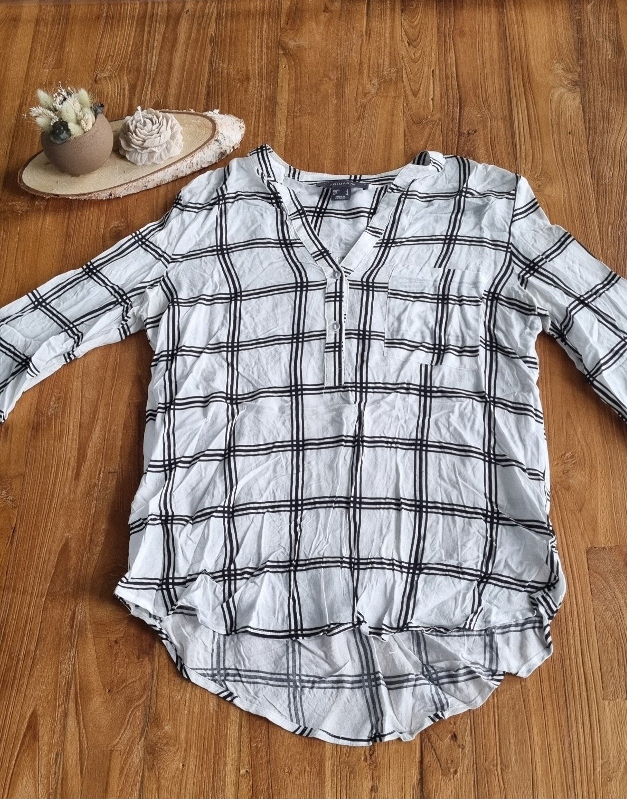 geruite blouse met driekwartsmouwen, Enlèvement ou Envoi, Chemise ou Chemisier, Utilisé, Primark