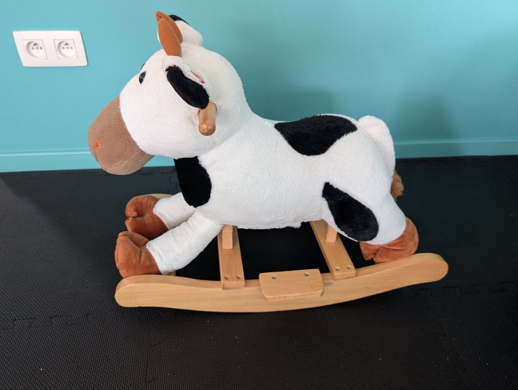 Houten schommeldier koe met geluid, Enfants & Bébés, Jouets | Jouets a bascule, Enlèvement ou Envoi, Utilisé