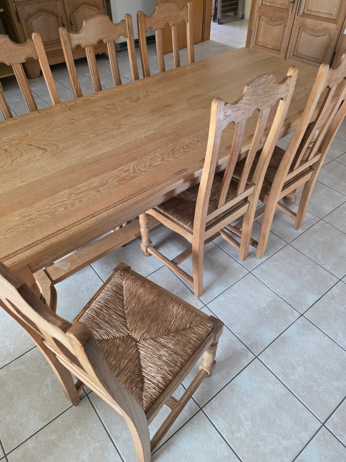 Volledige eetplaats massief hout, Huis en Inrichting, Complete eetkamers, Ophalen