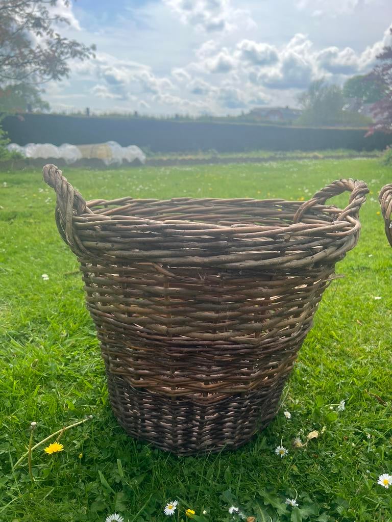 Grote traditionele rieten mand - Tb-conditie, Tuin en Terras, Ophalen, Overige materialen, Gebruikt, Tuin