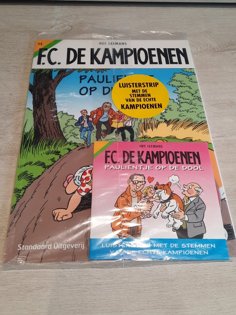 F.C. De Kampioenen 55 Paulientje op de dool met luister-cd, Eén stripboek, Hec Leemans, Ophalen of Verzenden, Zo goed als nieuw