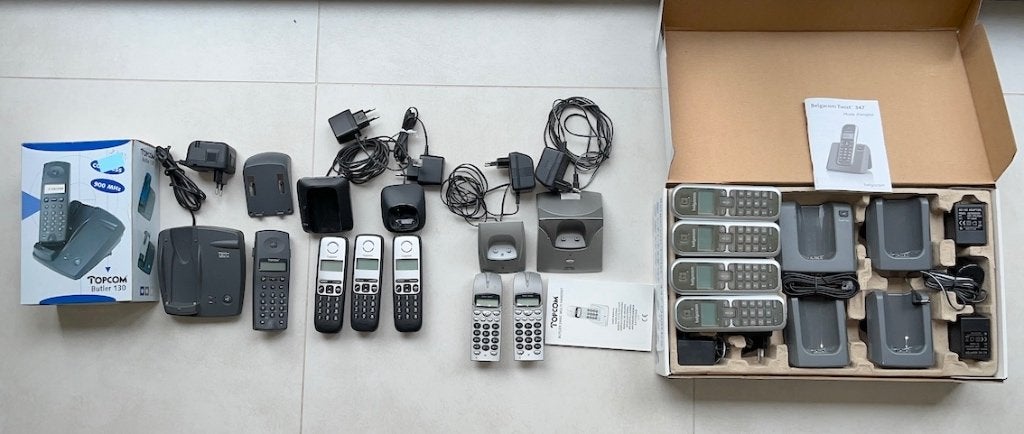 lot de téléphones sans fil et de 10 appareils, Télécoms, Enlèvement ou Envoi, Utilisé, 4 combinés ou plus