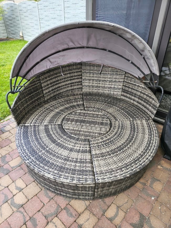 Zonne eiland compleet met kussenset!, Jardin & Terrasse, Chaises de jardin, Enlèvement, Utilisé, Osier