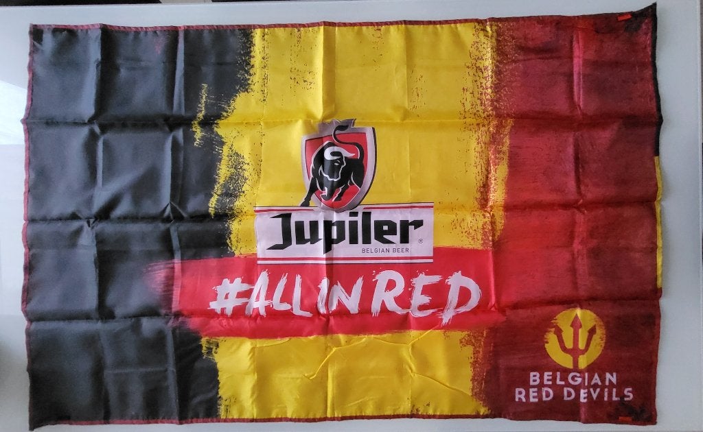 vlag Jupiler Belgian Red Devils Belgische vlag rode duivels, Ophalen of Verzenden, Nieuw