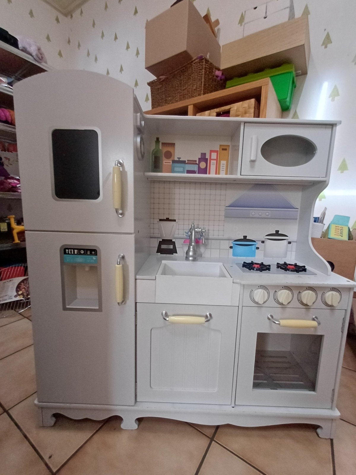 speelgoedkeuken + accessoires, Enfants & Bébés, Jouets | Jouer aux cuisines, Enlèvement, Utilisé, Bois, Jouer à la cuisine