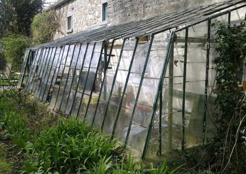 Rénovation de serres anciennes, Jardin & Terrasse, Serres, Comme neuf, Acier, Verre, Enlèvement ou Envoi