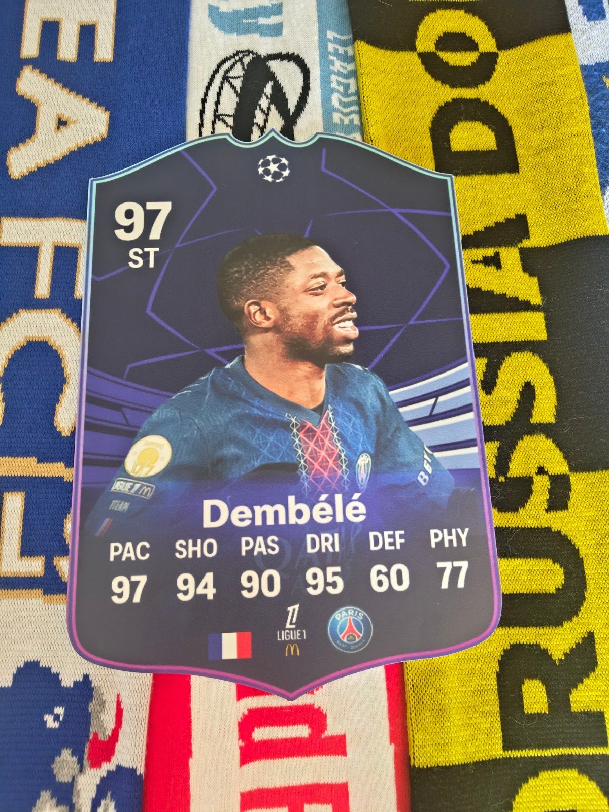 Voetbalkaartjes (37cmx25cm) - PSG, Ophalen of Verzenden, Zo goed als nieuw, Poster, Plaatje of Sticker