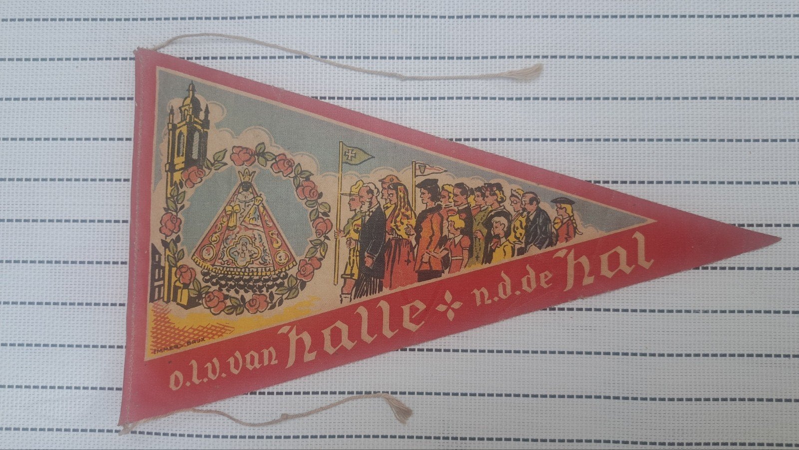 Halle o.l.v van Halle wimpel, Ophalen of Verzenden