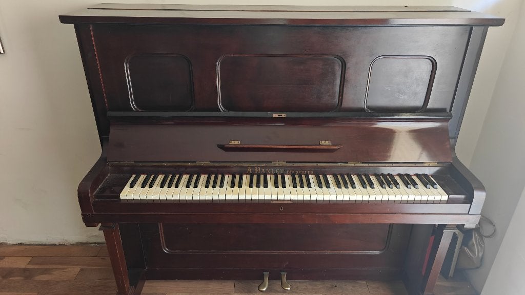 Piano A.Hanlet Bruxelles, Muziek en Instrumenten, Piano's, Ophalen, Gebruikt, Bruin, Piano