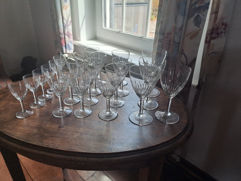 23x Cristal d'Arques "Lully" Kristallen Glazen, Antiek en Kunst, Ophalen