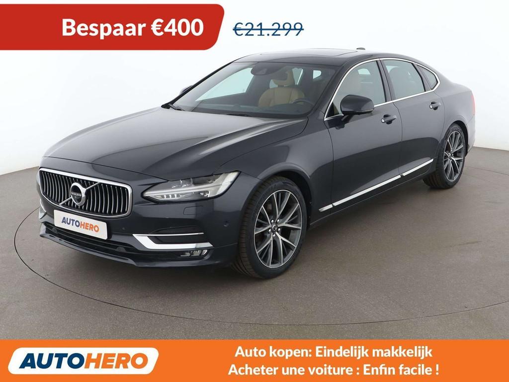 Volvo S90 2.0 D4 Inscription (bj 2017, automaat), Auto's, Gebruikt, Zwart, 1969 cc, Leder