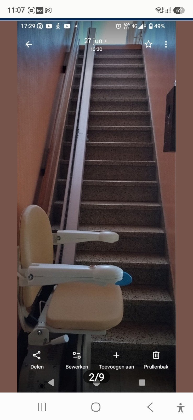 Traplift in perfecte conditie - HandiCare 950, Ophalen, Gebruikt, Recht