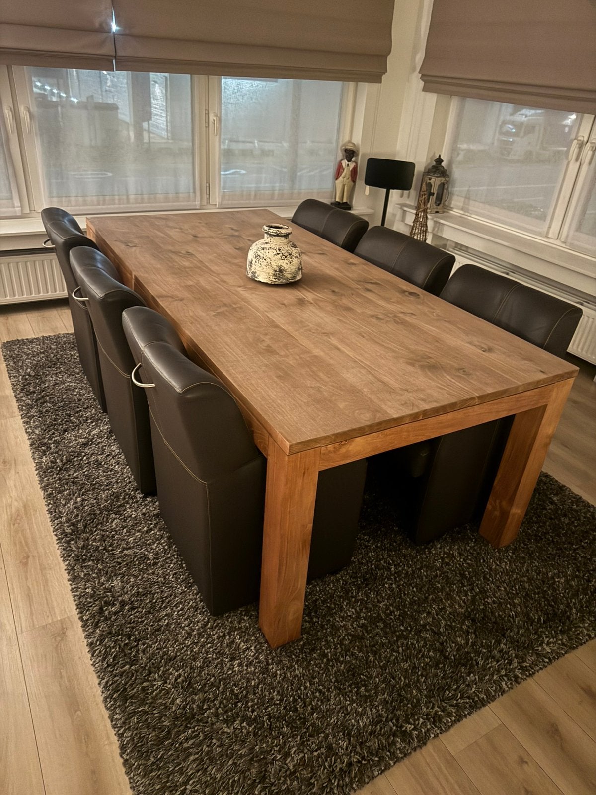 Teaken eettafel 220 x 105, Huis en Inrichting, 100 tot 150 cm, Teakhout, 200 cm of meer, Zo goed als nieuw