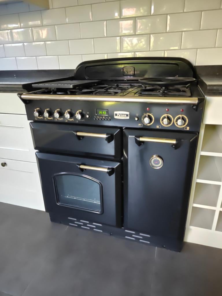Falcon Classic 90 fornuis - gas + oven - koken in luxe, Elektronische apparatuur, Fornuizen, Ophalen, 60 cm of meer, Grill, Zo goed als nieuw