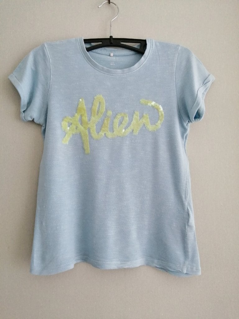 t-shirt bleu Name It taille 11/12 ans, Chemise ou À manches longues, Utilisé, Fille, Enlèvement ou Envoi