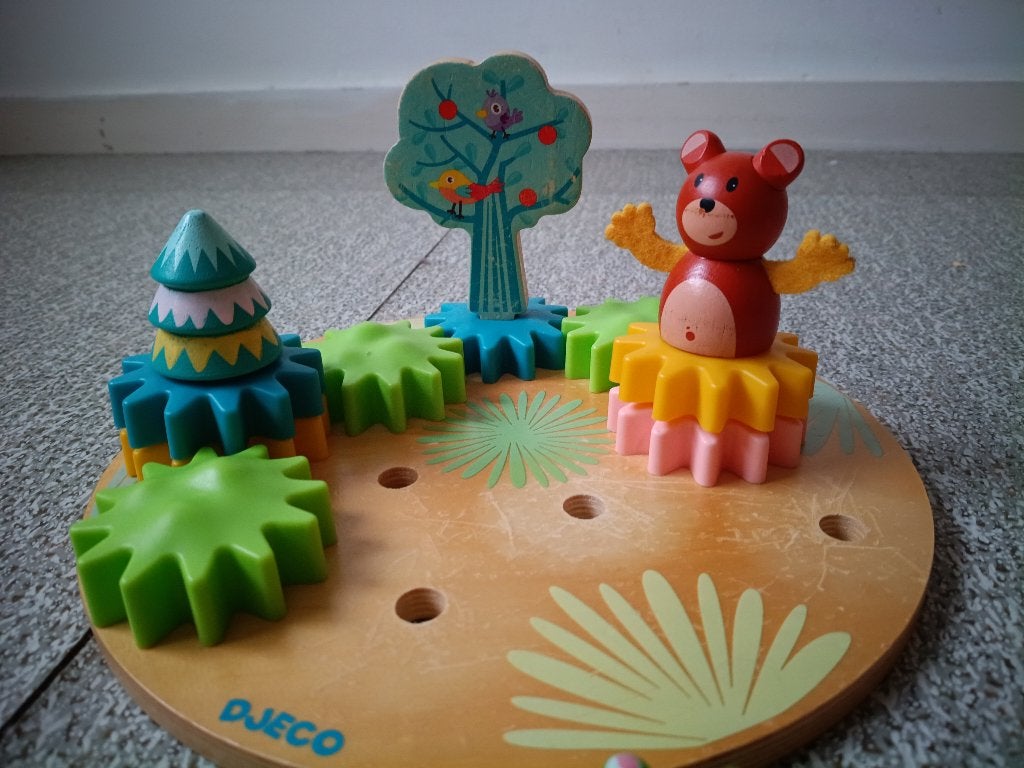 Djeco tandwiel bosdieren, Kinderen en Baby's, Ophalen, Gebruikt, Ontdekken