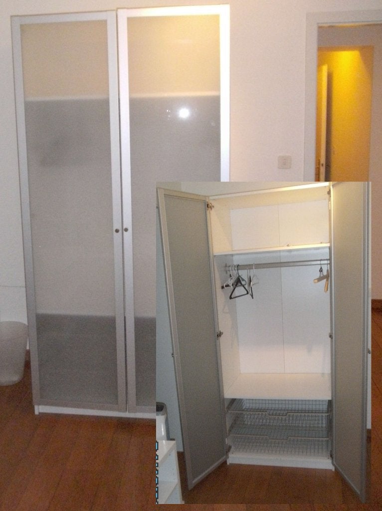 Kleerkast met 2 frosted glass deuren, Huis en Inrichting, Ophalen, Met deur(en), Gebruikt, 100 tot 150 cm