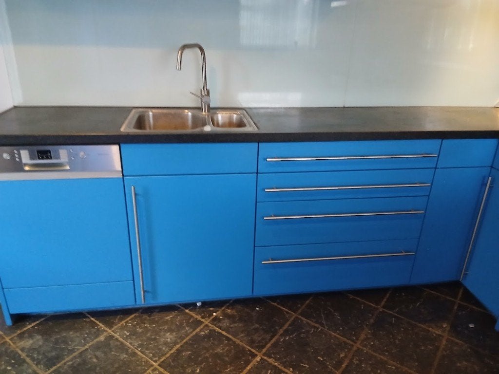 Keuken, Huis en Inrichting, Keuken | Complete keukens, Ophalen, Gebruikt, Blauw, Hoekkeuken