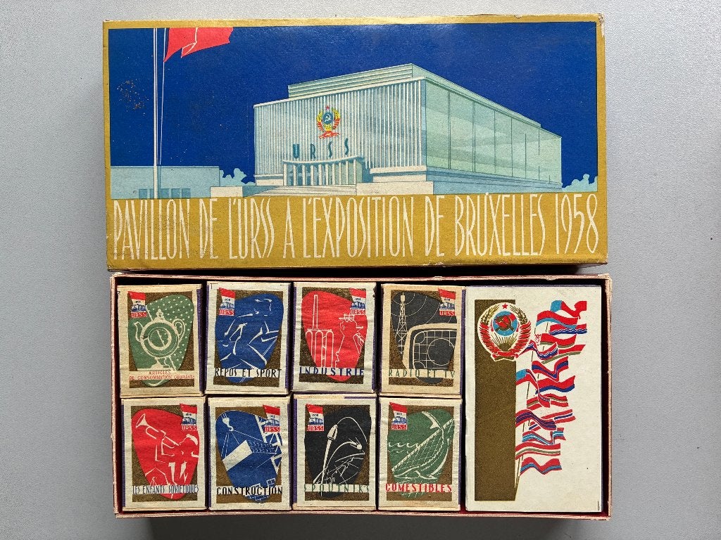 USSR Expo 58 + Kremlin luciferdozen - zeldzame set, Ophalen, Nieuw, Luciferdoosjes of -merken