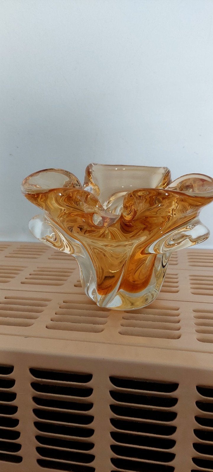 Murano vaas oker geel, Ophalen of Verzenden