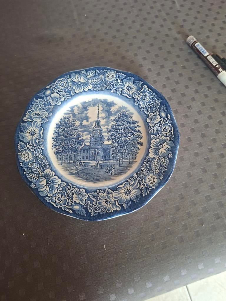 Liberty blauw bord, Antiek en Kunst, Ophalen