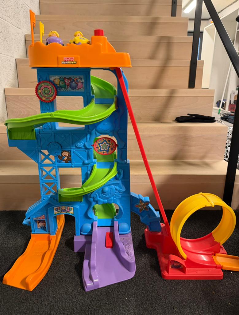 Fisher Price Little People toren met looping, Kinderen en Baby's, Speelgoed | Fisher-Price, Ophalen, Zo goed als nieuw, Auto of Voertuig