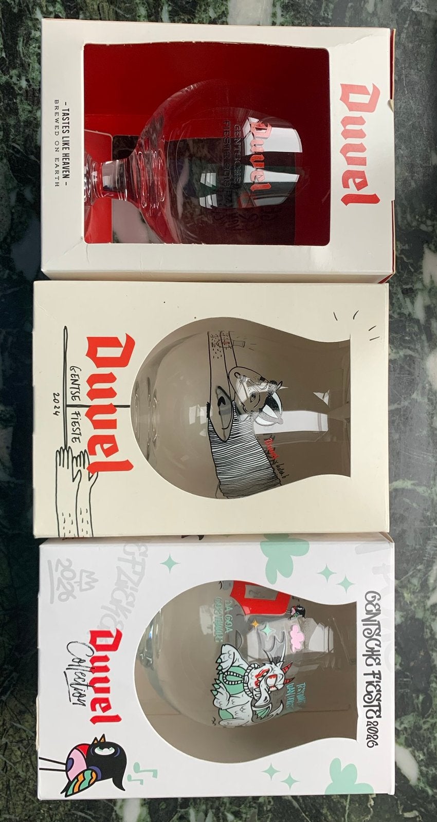 3 Duvel glazen Gentse feesten, Verzamelen, Ophalen, Zo goed als nieuw