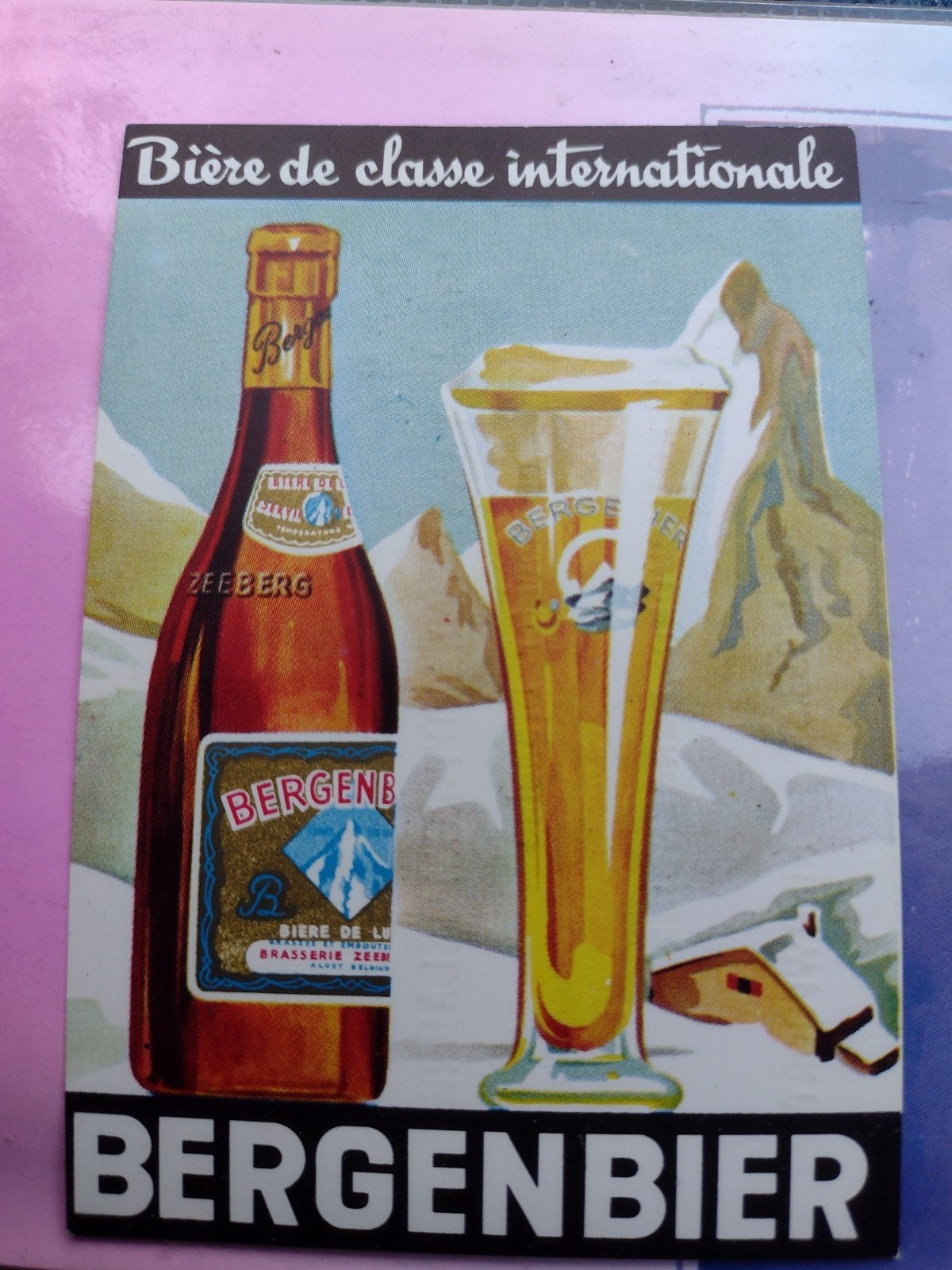 visitekaartje depothouder brouwerij zeeberg bergenbier, Collections, Enlèvement ou Envoi