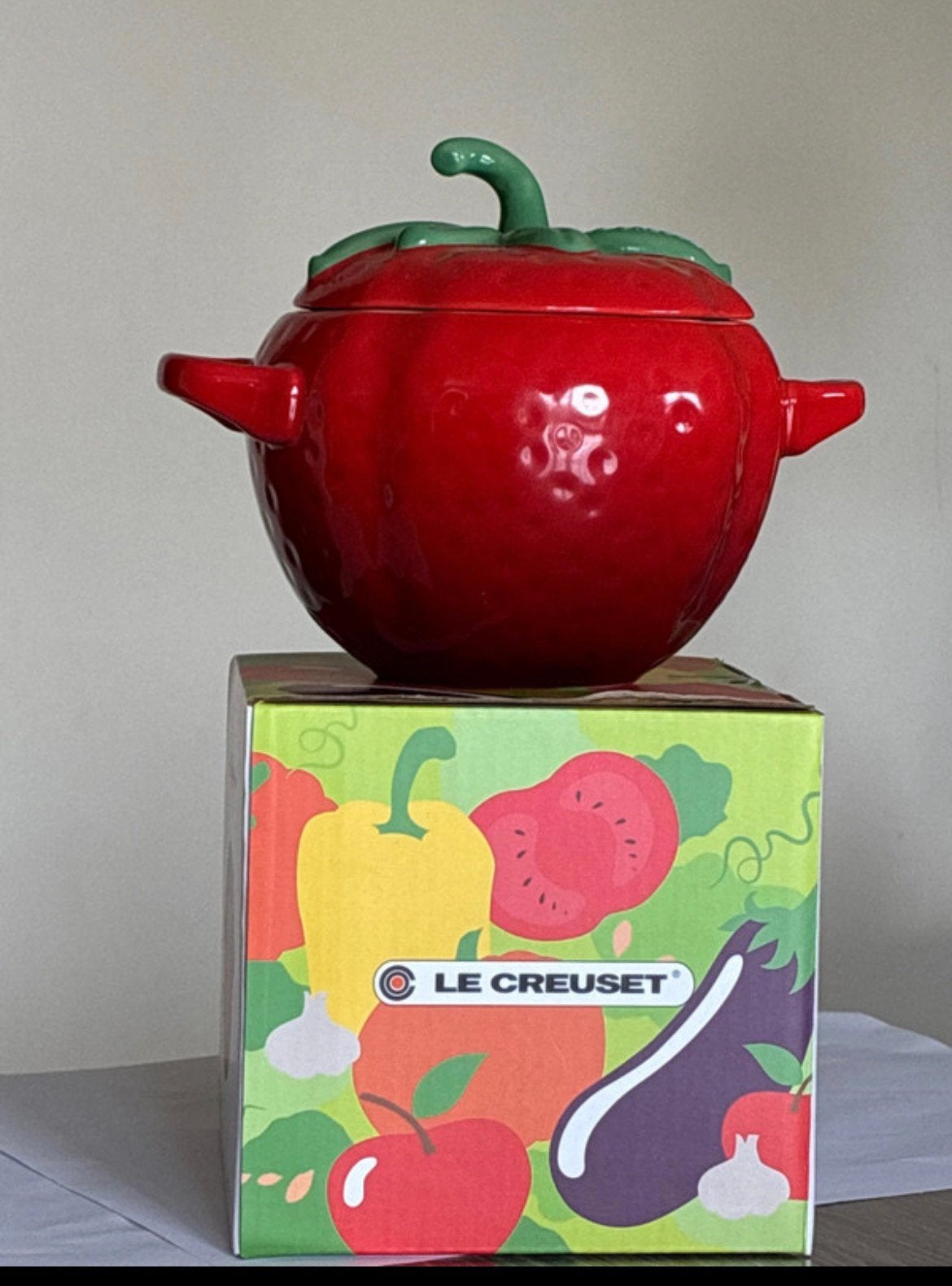 Le creuset aardbei, Ophalen of Verzenden, Zo goed als nieuw, Le Creuset