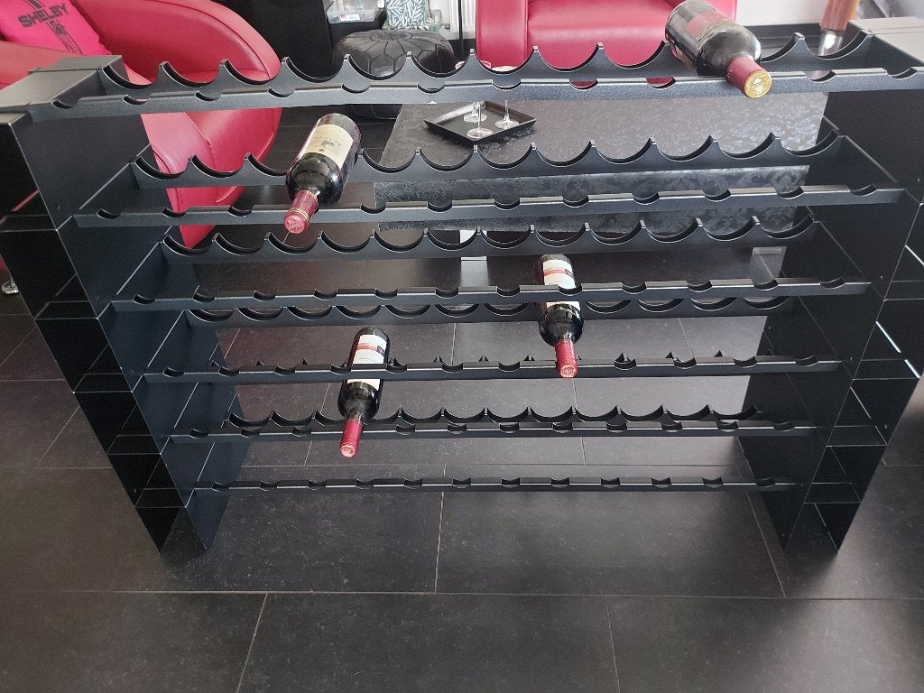 Exclusief metalen design wijnrek, Ophalen, Zo goed als nieuw, Metaal, 25 flessen of meer