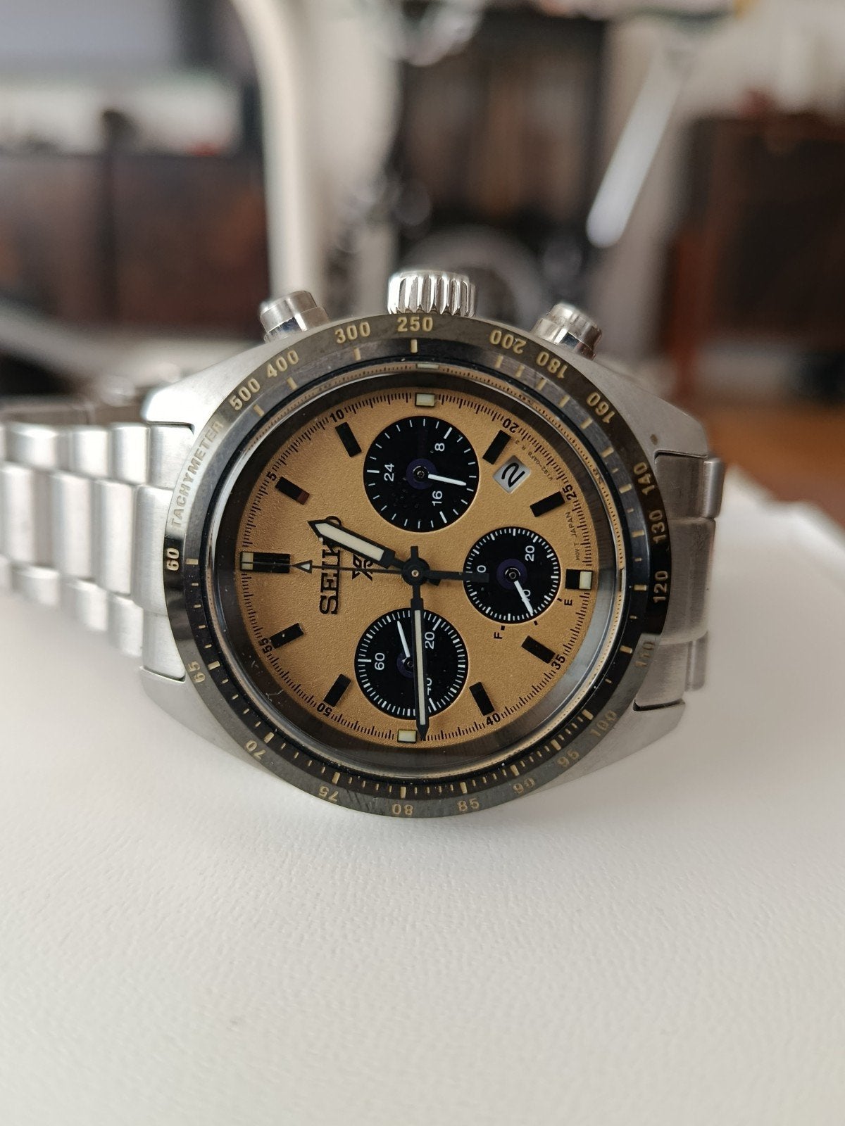 Seiko Prospex Speedtimer Solar, Staal, Polshorloge, Ophalen of Verzenden, Zo goed als nieuw