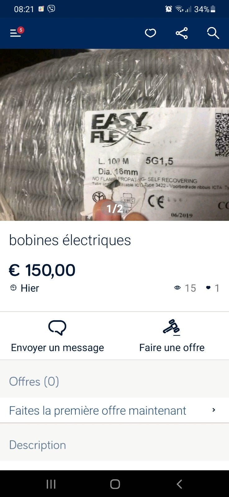 Babine électrique, Enlèvement