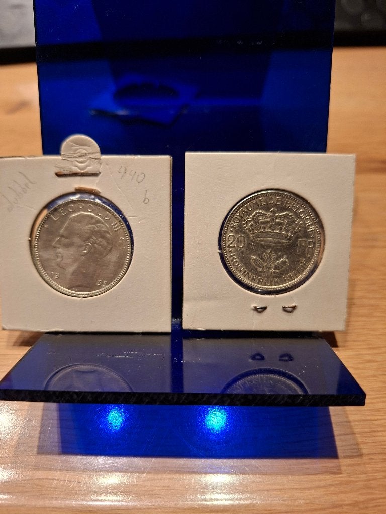 7 zilveren munten 20 frank – Leopold III – 1934 en 1935, Ophalen of Verzenden, Zilver, Losse munt, Zilver